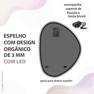 Espelho LED Irregular Decorativo 58x43 cm | Iluminação Embutida Moderna com Design Premium - imagem 5