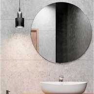 Espelho Redondo Decorativo 40cm com Fita Dupla Face - Vidro Lapidado Autoadesivo para Sala, Quarto e Banheiro - imagem 5