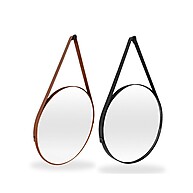 Espelho Adnet 60cm com Alça de Couro – Elegância em Qualquer Cômodo - imagem 1
