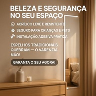 Espelho Adesivo Premium Acrílico 40x90cm com Bisotê | Seguro, Moderno e Fácil Instalação - imagem 4