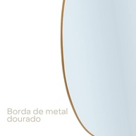 Espelho Orgânico com Borda Dourada 21x35cm - Design Moderno e Sofisticado - imagem 4