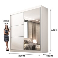 Guarda Roupa Casal Branco: 6 Gavetas e Espelho! - imagem 2