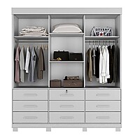 Guarda-Roupa Londres: 3 Portas, 9 Gavetas e Espelho - imagem 2
