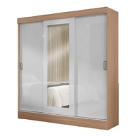 Guarda-Roupas Mônaco 3 Portas Correr com Espelho - Organize seu Quarto com Estilo e Funcionalidade - imagem 1
