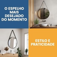 Espelho Redondo Adnet 40cm - Decore com Estilo e Sofisticação Ambientes como Sala, Quarto, Lavabo e Escritório - imagem 5