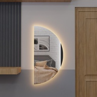 Espelho Meia Lua com LED: Elegância e Luz! - imagem 1