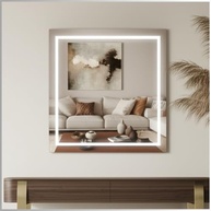 Espelho Quadrado LED com Touch 50x50cm - Iluminação Inteligente e Design Moderno - imagem 3