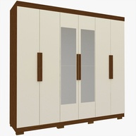 Guarda-Roupa Casal Império: 6 Portas + Espelho - imagem 2