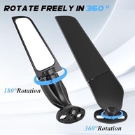 Espelhos Retrovisores Moto Universais 360° para Kawasaki Ninja, Honda CBR, Suzuki GSXR, Yamaha R1/R6 - Visão Ampla e Segura - imagem 4