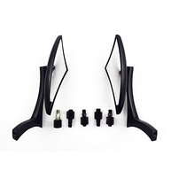 2x Espelhos Retrovisores Lâmina Alumínio Preto para Moto Cruiser, Chopper e Street - Suzuki B-King - imagem 3