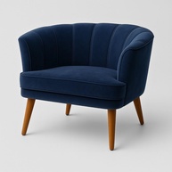 Poltrona Decorativa Azul Ergonômica para Sala de Espera | Estrutura Resistente em Madeira Maciça - imagem 1