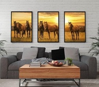 Kit 3 Quadros Espírito Indomável: Cavalos Selvagens em Arte Moderna - imagem 5