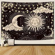 Tapeçaria Sol e Lua - Decoração Espiritual Mística para Quarto e Sala (76x101cm) - imagem 2