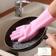 Luva de Silicone para Lavar Louça com Cerdas Multiuso, Esponja Macia com Suporte para Pendurar, Maleável Resistente e Durável, Resistente e Prática, Casa e Cozinha - imagem 2