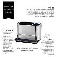 Organizador de Pia Inox com Porta Detergente e Suporte para Esponja - imagem 2