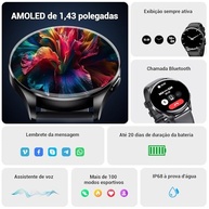 Smartwatch AMOLED 1.43" com Chamadas Bluetooth e 130+ Esportes - Design Premium Unissex iOS/Android - imagem 3