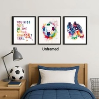 Cartazes de Futebol para Quarto de Meninos - Arte Esportiva Moderna em Estilo Graffiti, Conjunto de 4 (20x25cm) - imagem 3
