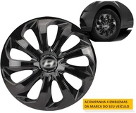 Jogo 4 Calotas Esportivas Velox Aro 14 Preto Brilhante para Hyundai HB20 Hatch e Sedan - imagem 5