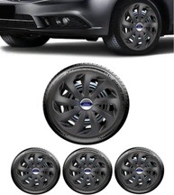 Jogo 4 Calotas Esportivas Velox Aro 14 Preto Fosco - Novo Ka, Fiesta, Focus - imagem 2
