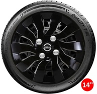 Jogo 4 Calotas Esportivas Street Preto Brilhante Aro 14 - Nissan March, Versa, Sentra, Livina - imagem 5