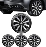 Jogo 4 Calotas Esportivas SEVEN Aro 14 Preto/Prata para VW Gol, Fox, Voyage e Mais - imagem 2