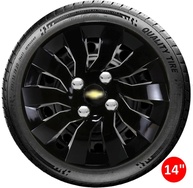 Jogo 4 Calotas Esportivas Street Preto Brilhante Aro 14 Chevrolet Onix (2013-2024) - imagem 5