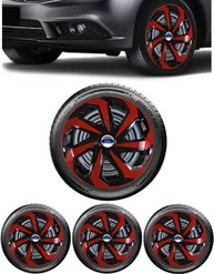 Jogo 4 Calotas Esportivas Spider Aro 14 Preto/Vermelho - Ford - imagem 2