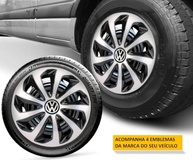 Jogo 4 Calotas Esportivas Velox Aro 15 Prata/Preto - Gol, Up, Fox, Voyage e Mais VW - imagem 4