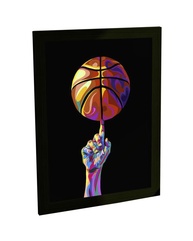 Quadro Decorativo A3 Basquete Ilustração Colorida - Estilo Esportivo para Ambientes Modernos - imagem 1