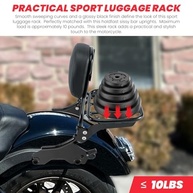 Sissy Bar e Bagageiro Esportivo Holdfast para Harley Softail FXLR/FXLRS/FXLRST/FLSB 2018+ | Conforto e Estilo - imagem 5
