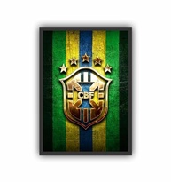 Quadro Decorativo Futebol Brasileira com Moldura Preta - Estilo Esportivo para Quartos e Salas - imagem 2