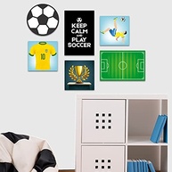 Kit 6 Placas Decorativas Infantil Futebol - Quadros para Quarto de Menino com Tema Esportivo - imagem 4