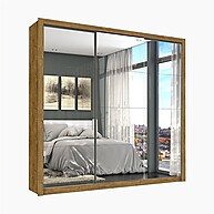 Guarda-roupa Casal com Espelho e Gavetas – Max Premium Espresso - imagem 2