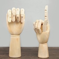 Mão Manequim Articulada de Madeira 30 cm - Esquerda | Decoração Elegante e Funcional - imagem 2