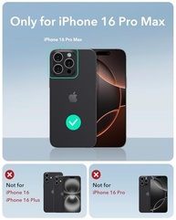 Capa ESR para iPhone 16 Pro Max: Proteção Militar, MagSafe e Suporte Integrado - Preto Fosco - imagem 3