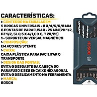 Kit Brocas e Pontas Bosch X-Line: 15 Peças Essenciais - imagem 2