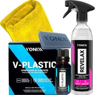 Kit Essencial Vonixx: Vitrificador V-Plastic, Descontaminante Revelax e Toalha Karbox para Plásticos Impecáveis - imagem 1