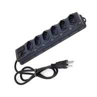 Filtro de Linha 6 Tomadas Preto com LED e Chave Liga/Desliga - Proteção Essencial - imagem 2
