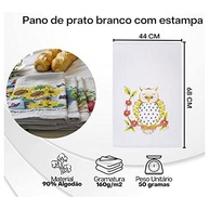 Kit 20 Panos de Copa Brancos com Estampa - 42x65cm | Absorção Premium em Algodão - imagem 3