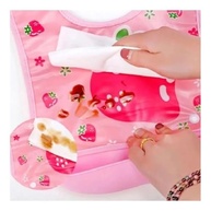 Babador Infantil Impermeável com Coletor de Migalhas Estampa Morango Rosa Fecho Ajustável Fácil de Limpar para Bebês - imagem 5