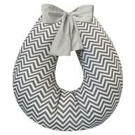 Almofada de Amamentação Grande em 100% Algodão com Estampa Chevron Cinza - Conforto e Estilo para Mães - imagem 2