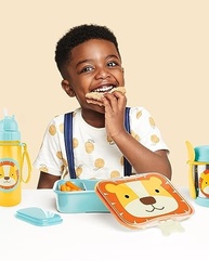 Kit Lanche Zoo Leão Skip Hop - Pote Infantil com Estampa Divertida e Segura - imagem 3