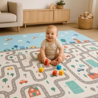 Tapete Tatame Infantil Dobrável 2x1,5m Reversível com Estampas Educativas - Seguro, Macio e Portátil - imagem 2