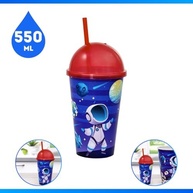 Copo com Canudo e Tampa 550ml Estampas Variadas - Astronauta | Seguro, Divertido e Ideal para Crianças - imagem 5