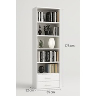 Estante Livreiro Multiuso com 2 Gavetas – Organização Moderna e Estilo para Qualquer Ambiente (Branco) - imagem 3