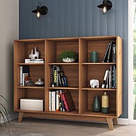 Estante Baixa 9 Nichos Amelia Nogal: Organize com Estilo - imagem 1