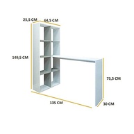 Mesa Office com Estante Lateral Multimóveis Branco/Lacca Fume – Design Moderno e Espaço Organizado - imagem 3
