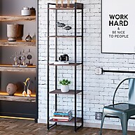 Estante Dynamica 5 Prateleiras Nogal/Preto – Organize com Estilo - imagem 1