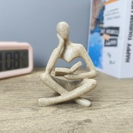 Estátua Pensadora de Leitura - Escultura Minimalista Moderna para Decoração de Mesa e Estante - imagem 5