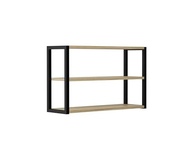 Estante de Parede Industrial com 3 Prateleiras Nogueira/Preto 40x60cm - Estilo e Organização Moderna - imagem 2